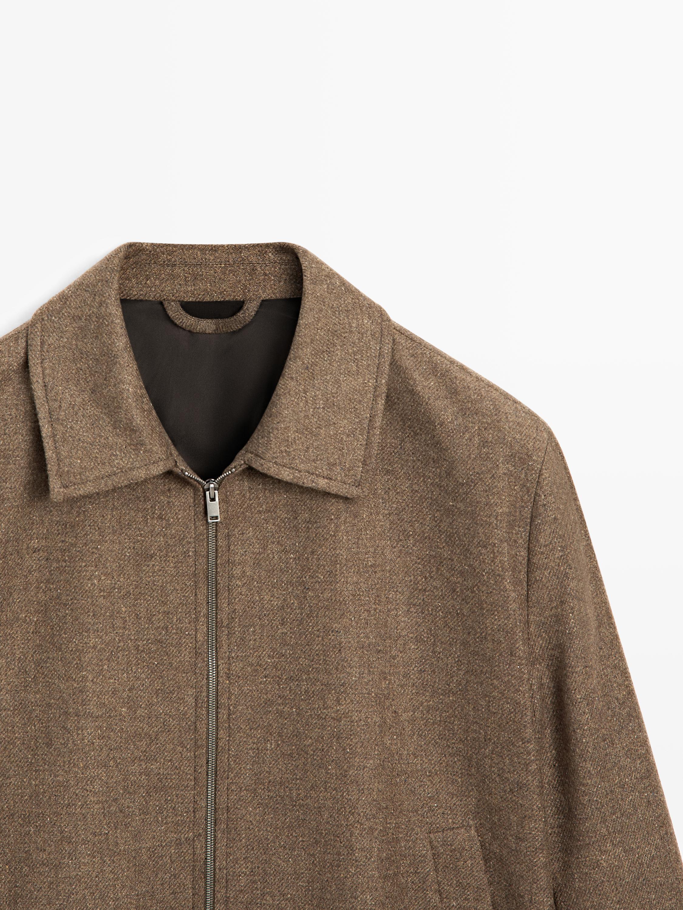 Blouson fermeture Éclair 100 % laine